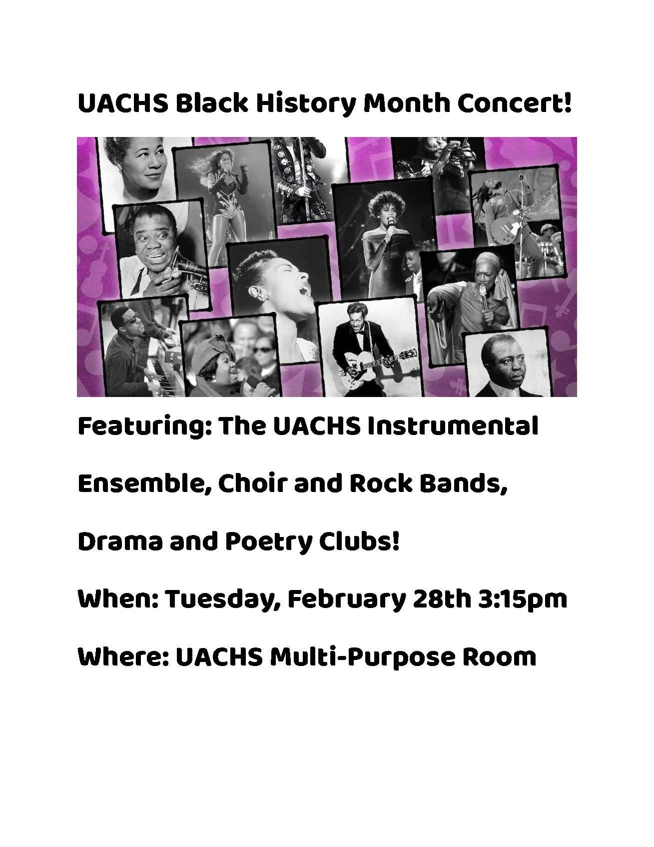 UACHS Black History Month Concert Flyer